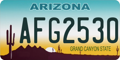 AZ license plate AFG2530
