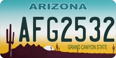 AZ license plate AFG2532
