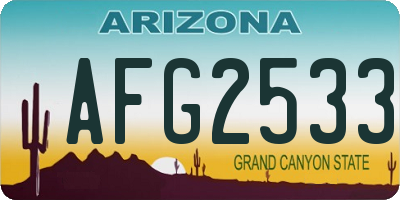 AZ license plate AFG2533