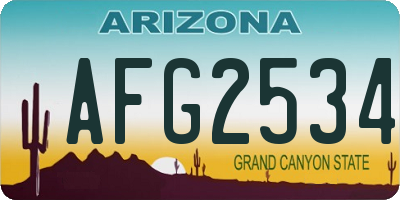 AZ license plate AFG2534