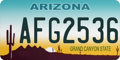 AZ license plate AFG2536