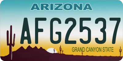 AZ license plate AFG2537