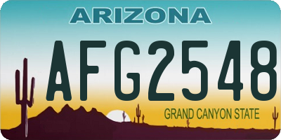 AZ license plate AFG2548