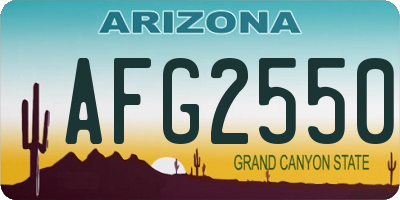 AZ license plate AFG2550