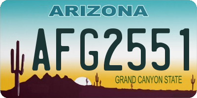 AZ license plate AFG2551