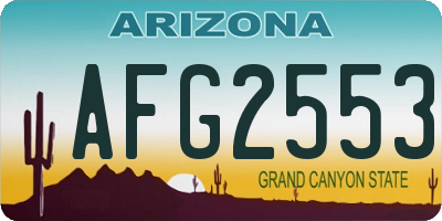 AZ license plate AFG2553