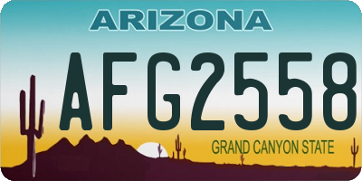 AZ license plate AFG2558