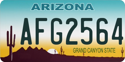 AZ license plate AFG2564