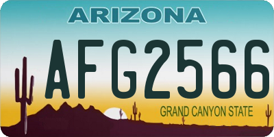 AZ license plate AFG2566