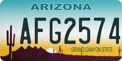 AZ license plate AFG2574