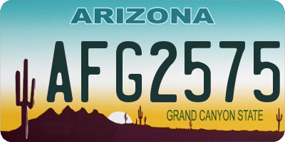 AZ license plate AFG2575