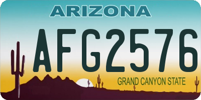 AZ license plate AFG2576