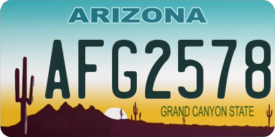 AZ license plate AFG2578