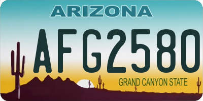 AZ license plate AFG2580