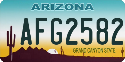 AZ license plate AFG2582