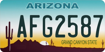 AZ license plate AFG2587