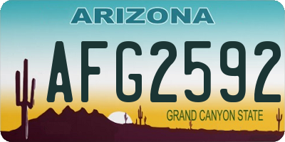AZ license plate AFG2592