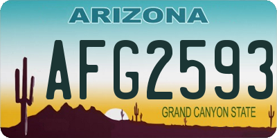 AZ license plate AFG2593