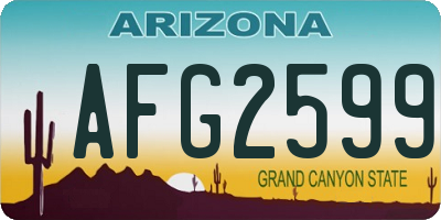 AZ license plate AFG2599