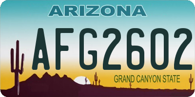 AZ license plate AFG2602