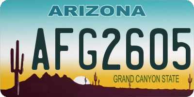 AZ license plate AFG2605
