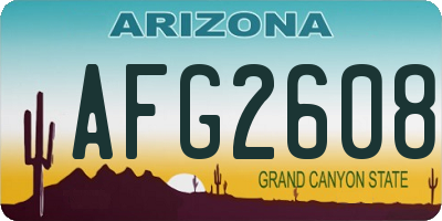 AZ license plate AFG2608