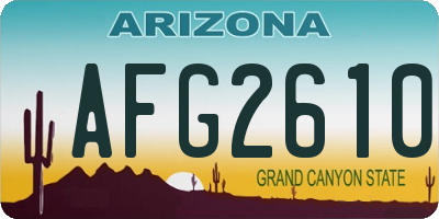 AZ license plate AFG2610