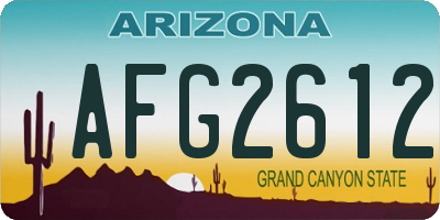 AZ license plate AFG2612