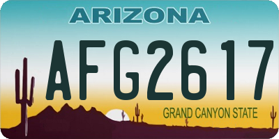 AZ license plate AFG2617