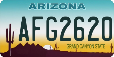 AZ license plate AFG2620