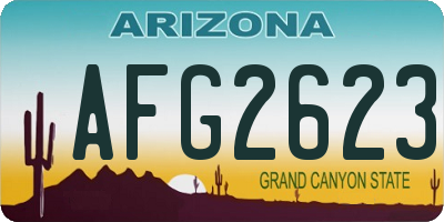 AZ license plate AFG2623