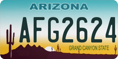 AZ license plate AFG2624
