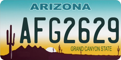 AZ license plate AFG2629