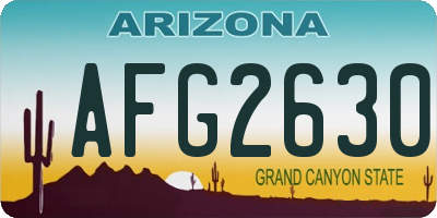 AZ license plate AFG2630