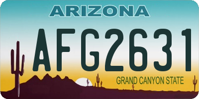 AZ license plate AFG2631