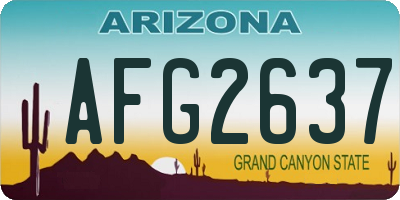 AZ license plate AFG2637