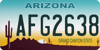 AZ license plate AFG2638