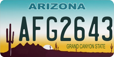 AZ license plate AFG2643