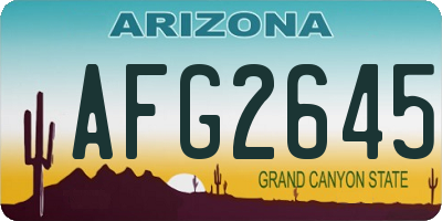 AZ license plate AFG2645