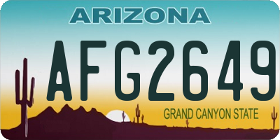 AZ license plate AFG2649