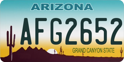AZ license plate AFG2652