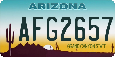 AZ license plate AFG2657
