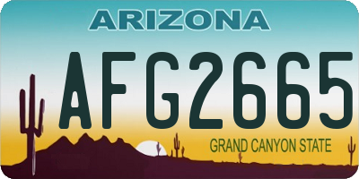 AZ license plate AFG2665