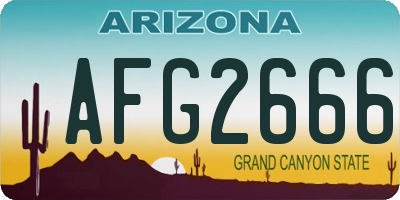 AZ license plate AFG2666