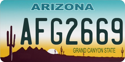 AZ license plate AFG2669
