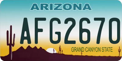AZ license plate AFG2670