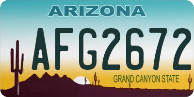AZ license plate AFG2672