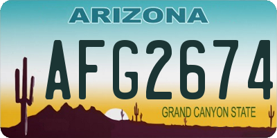 AZ license plate AFG2674