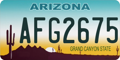AZ license plate AFG2675