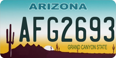 AZ license plate AFG2693